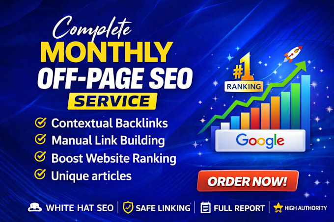 do monthly off page SEO with authority contextual backlinks