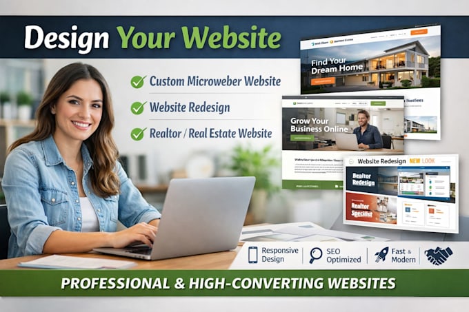 design a custom microweber website redesign website realtor website