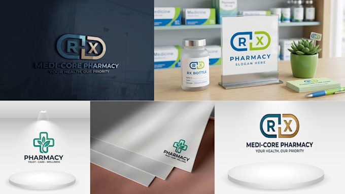 design a minimalist pharmacy logo for startup