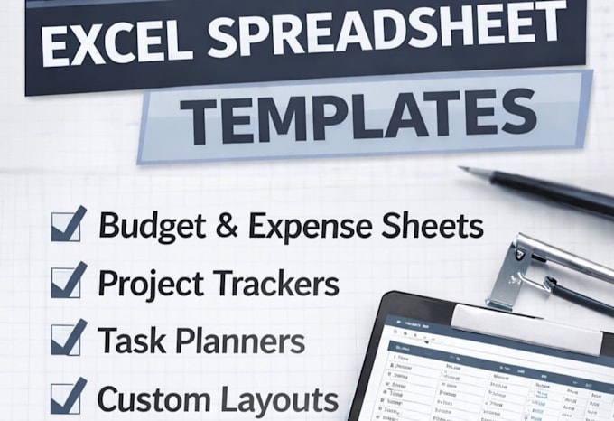 design a custom excel template for budgeting, planning or data management