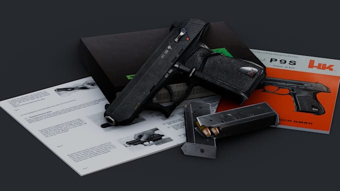 model ps1 low poly weapons