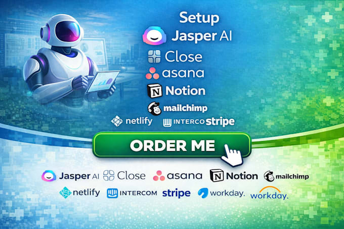 setup jasper ai close asana notion mailchimp netlify intercom stripe workday