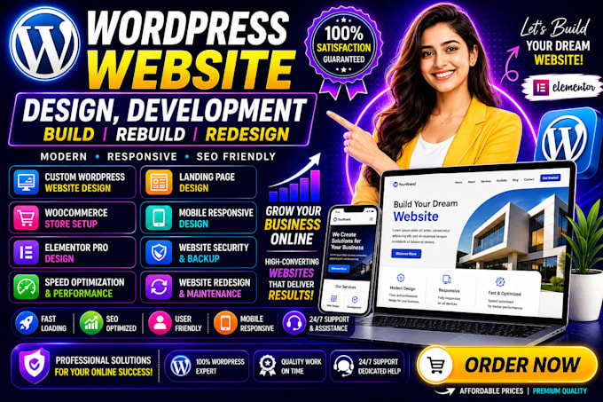 build, rebuild, revamp wordpress website, online store, blog