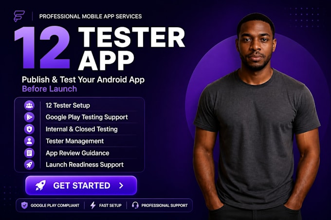 provide 12 testers closed testing 20 testers mobile app testing app publish