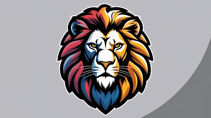 do unique lion mascot logo 1 day