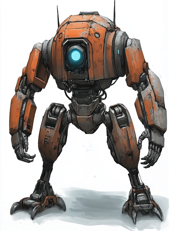 design sci fi mecha and robot concept art