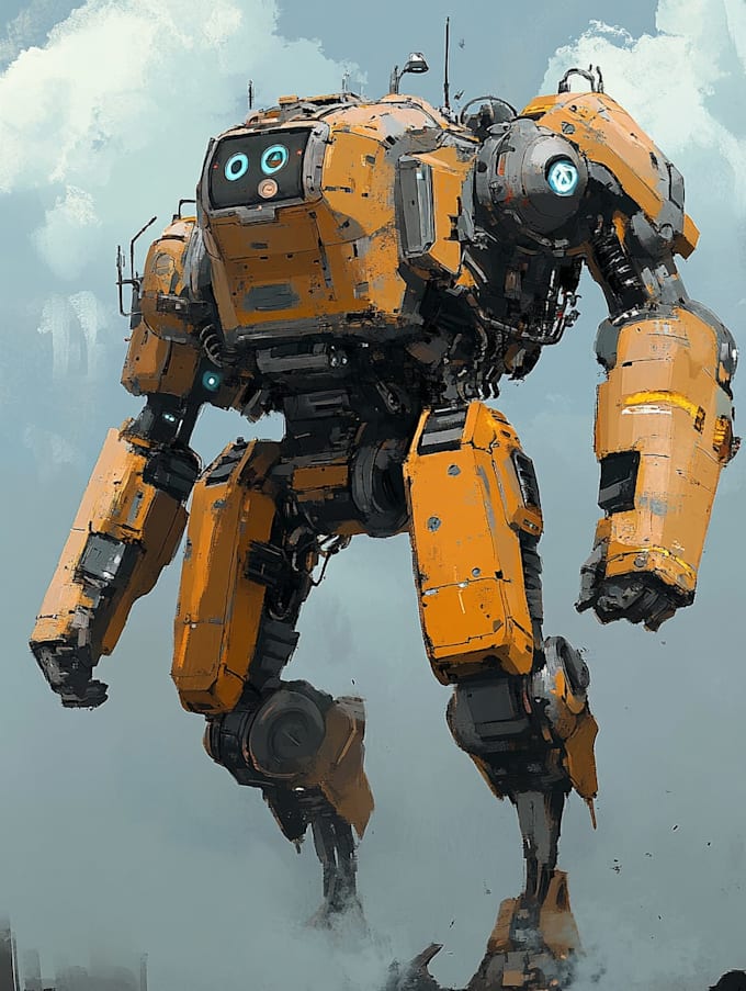 draw high quality robot, mecha concepts