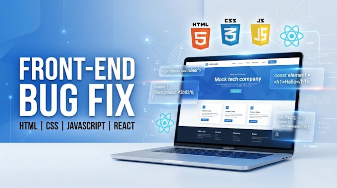 fix HTML, CSS, javascript or react bugs or errors in your website