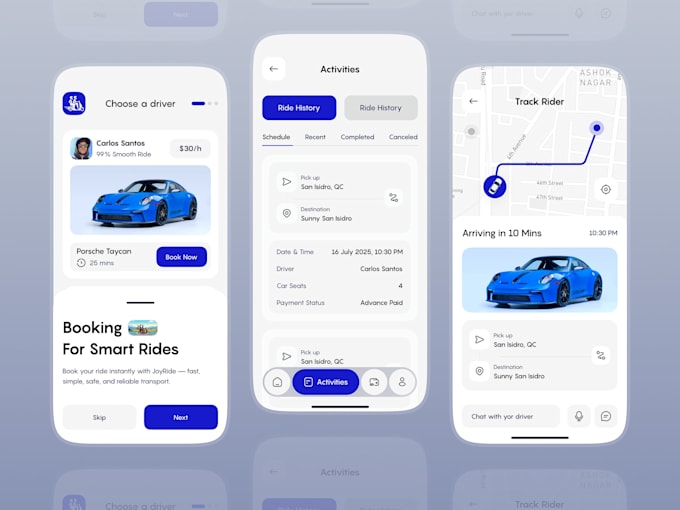 develop ride booking app, parcel delivery app, gojek app, uber clone app
