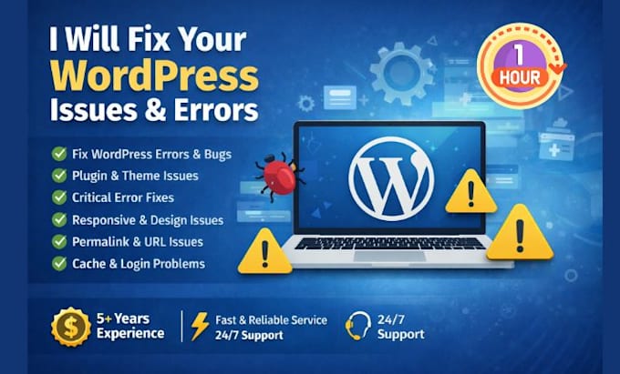 fix wordpress errors, bugs and website issues quickly