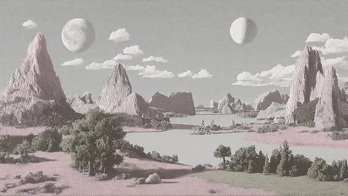 do dnd fantasy sci fi character or landscape illustration