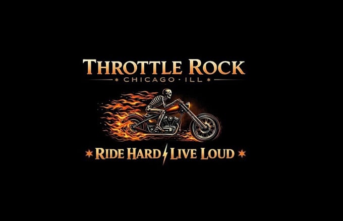 design unique throttle rock logo
