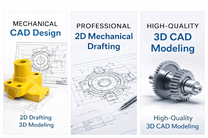 Create mechanical 2d drawings and 3d cad models by Vipulrathod366 | Fiverr