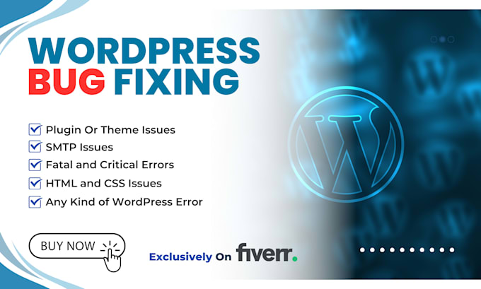fix wordpress errors, bugs, issues and website problems