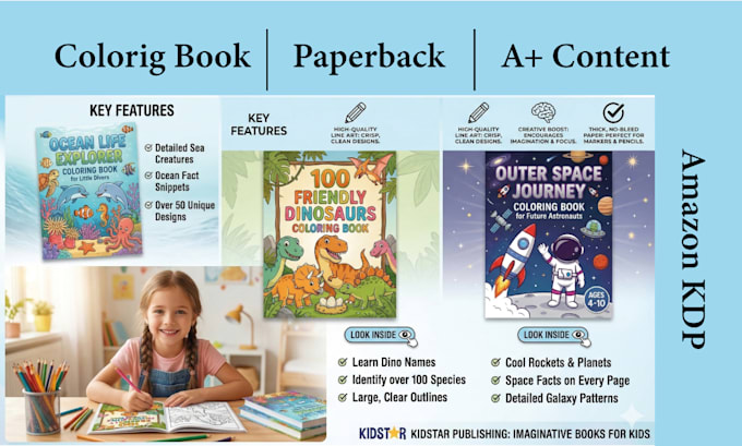create children illustration, story book, activity or puzzle book for kids