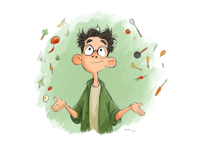 draw simple, cute and funny cartoon