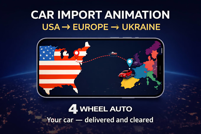 create a professional car import promo animation