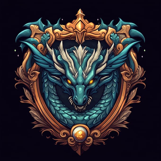 design 3d fantasy initial, icon, emblem logo for game