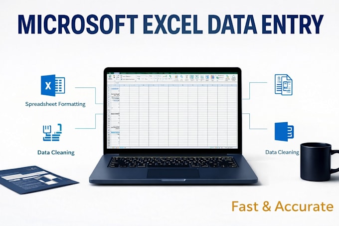 do microsoft excel data entry, spreadsheet formatting and data organization