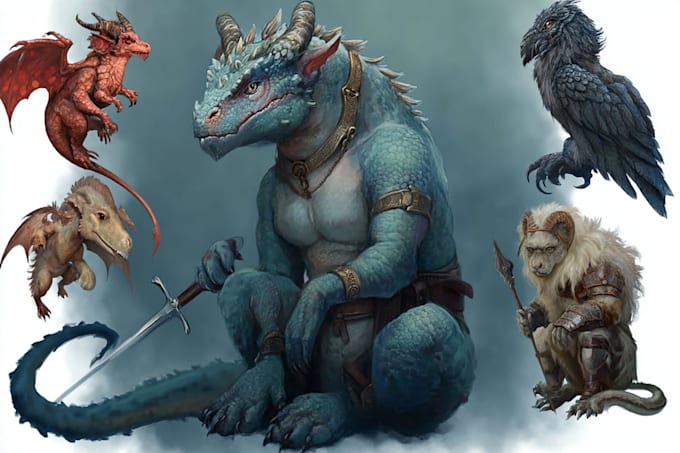 create animals, creature illustrations and concept art