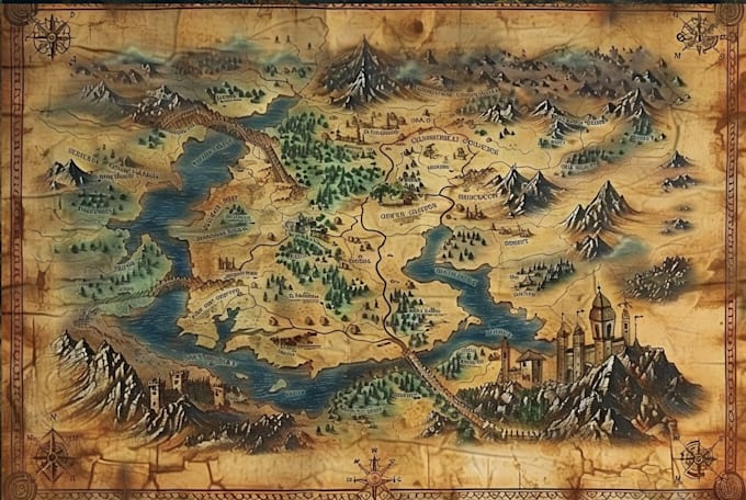 draw fantasy map dnd map rpg fantasy map illustration city map