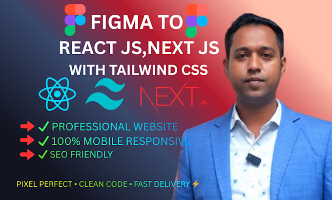 convert figma to react js or next js website