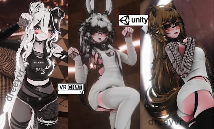 create custom vrchat model, anime vrchat avatar, furry avatar nsfw 3d model