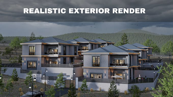 do architectural 3d visualization and landscape exterior design
