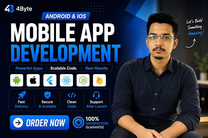 build mobile app development, flutter, react native, android ios app