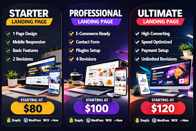 design a high converting shopify or website landing page