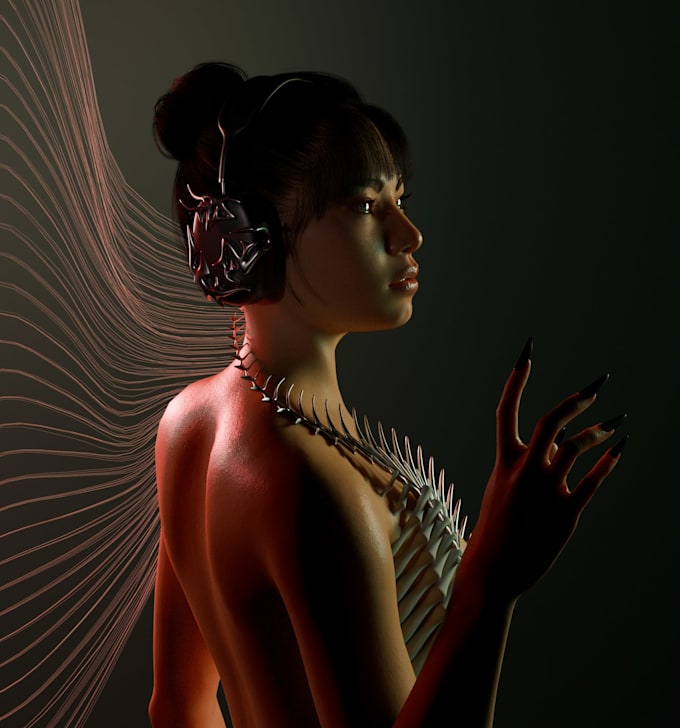 create photorealistic 3d character renders and cinematic visuals