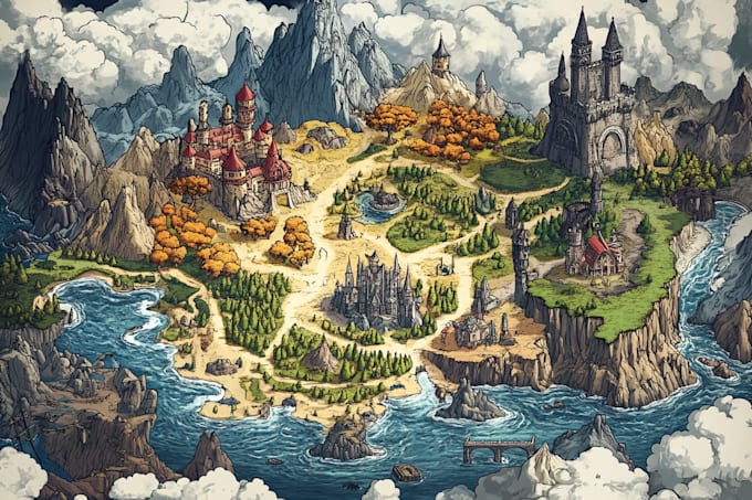 Fantasy Map Inso Do fantasy map illustration vector map fantasy map by Kimberlyourn | Fiverr
