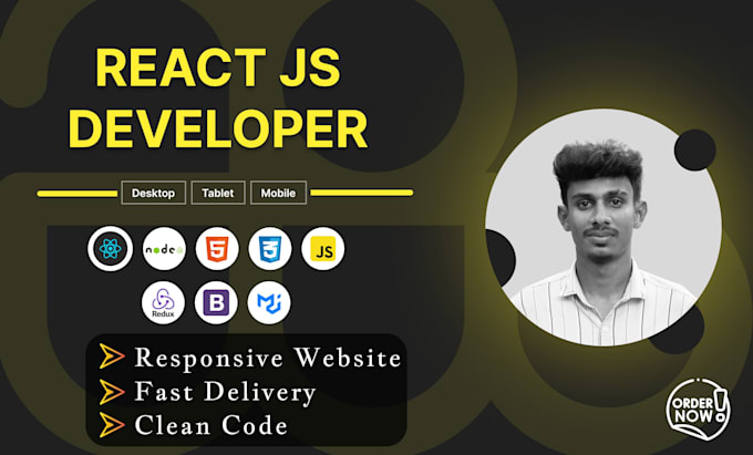 build modern responsive react js website or landing page