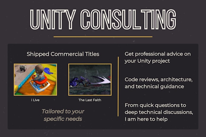 be your unity game development consultant