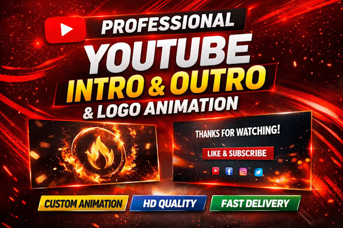create youtube intro, outro and logo animation