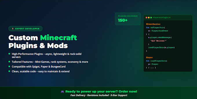 code a custom minecraft plugin in java or kotlin