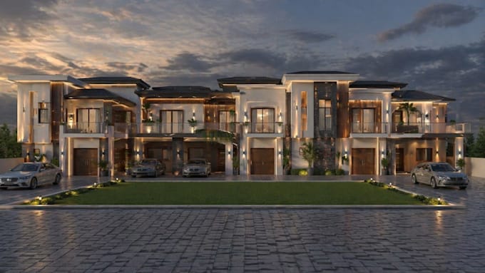 design modern architectural interior and exterior in 3d