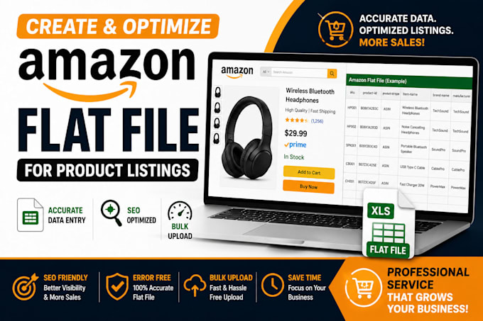 create and optimize amazon flat file for product listings