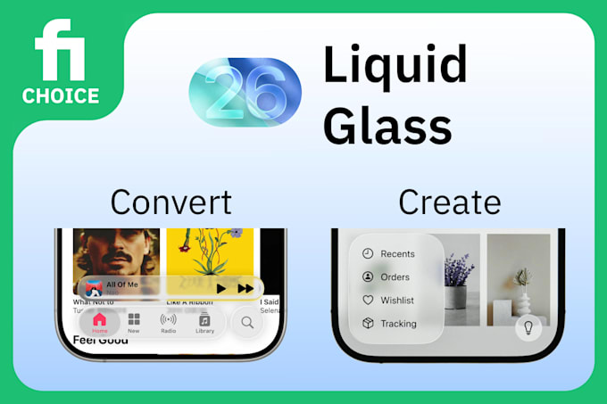 convert or design an application in ios 26 liquid glass theme