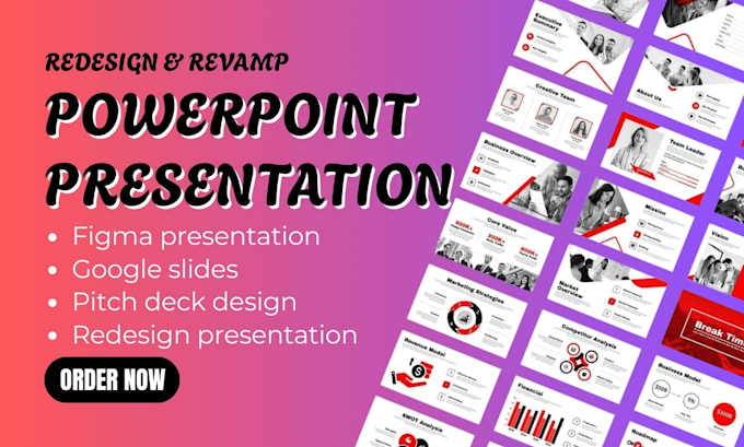 design a business presentation, pitch deck, corporate slide deck google slide