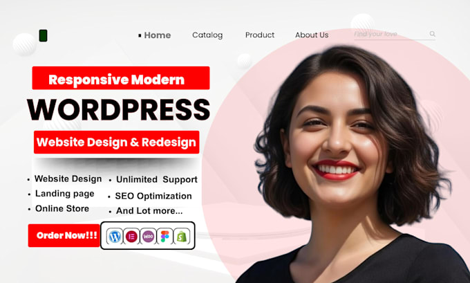 design or redesign wordpress website using elementor pro, website landing page