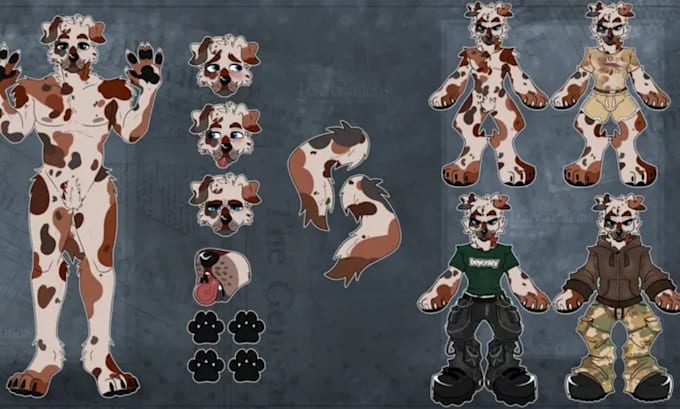 draw furry ref sheet fursona character design and furry reference sheet