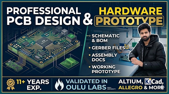 design pcb layout, schematic, and hardware prototype