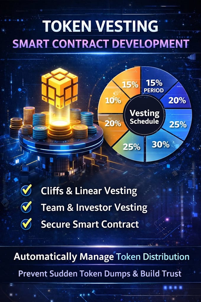 develop a secure token vesting smart contract for your crypto or web3 project