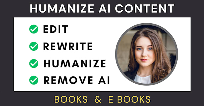 rewrite, edit and humanize your ai written book or ebook for publishing