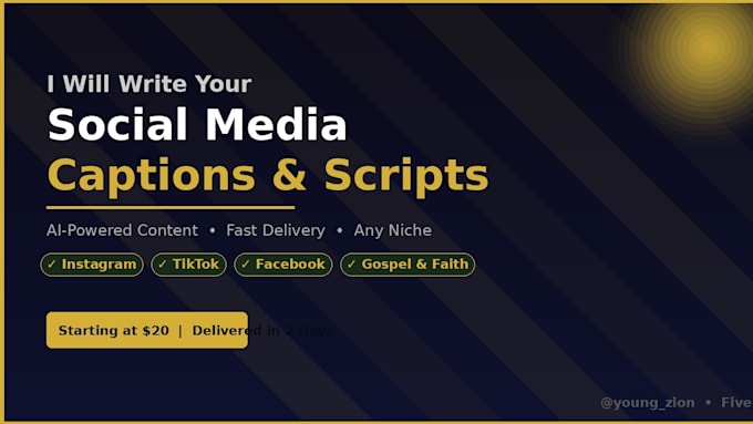write social media captions, scripts and content