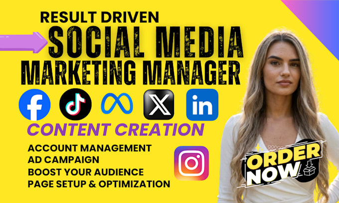 Be social media marketing manager for facebook tiktok, meta ads ...