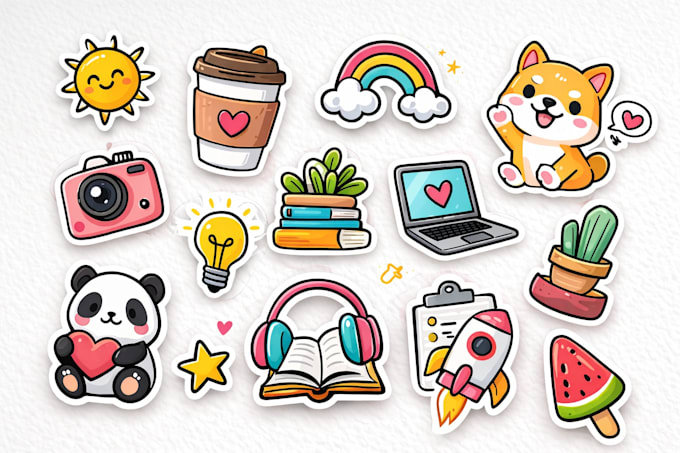 design cute and aesthetic custom stickers