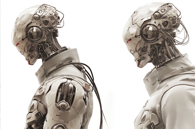 create sci fi cyberpunk nfts, robot characters cyborg nft