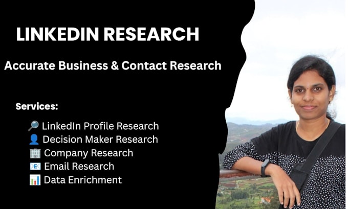 do linkedin research, data enrichment and decision maker research